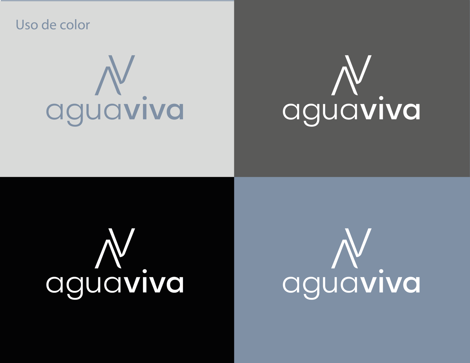 Modo de uso del logo de la identidad visual de Agua Viva Estética